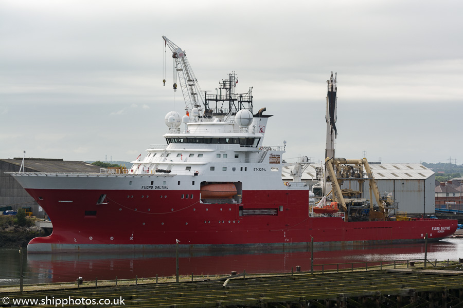 Photograph of the vessel  Fugro Saltire pictured at Blyth on 22nd August 2015