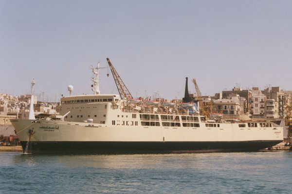 Photograph of the vessel  Garyounis pictured in Valletta on 1st June 2000