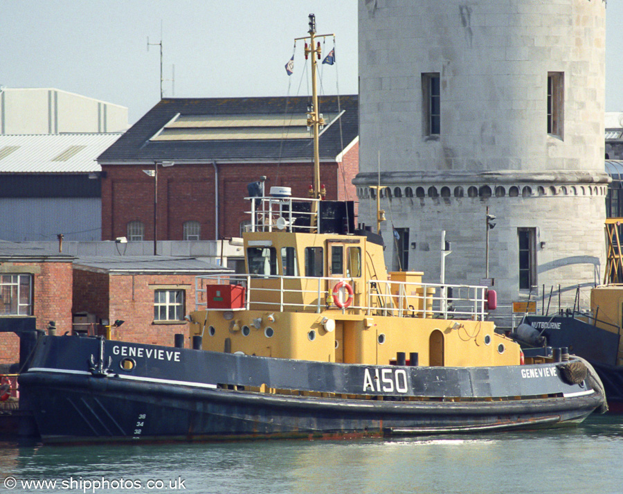Photograph of the vessel RMAS Genevieve pictured in Portsmouth Dockyard on 22nd September 2001