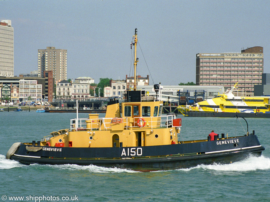 Photograph of the vessel RMAS Genevieve pictured in Portsmouth Harbour on 2nd September 2002