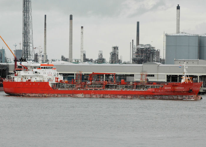 Photograph of the vessel  Georg Essberger pictured departing the 1e Petroleumhaven, Rotterdam on 20th June 2010