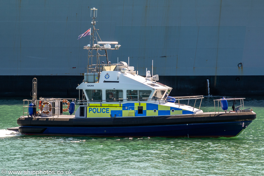 Photograph of the vessel  Gigha pictured in Portsmouth Harbour on 7th July 2023