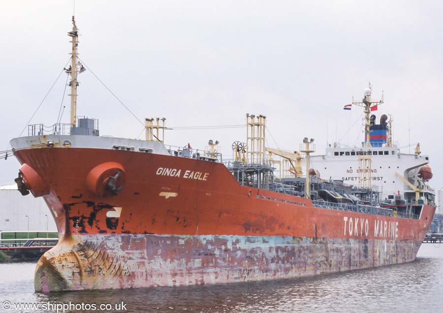 Photograph of the vessel  Ginga Eagle pictured in Jan van Riebeeckhaven, Amsterdam on 16th June 2002