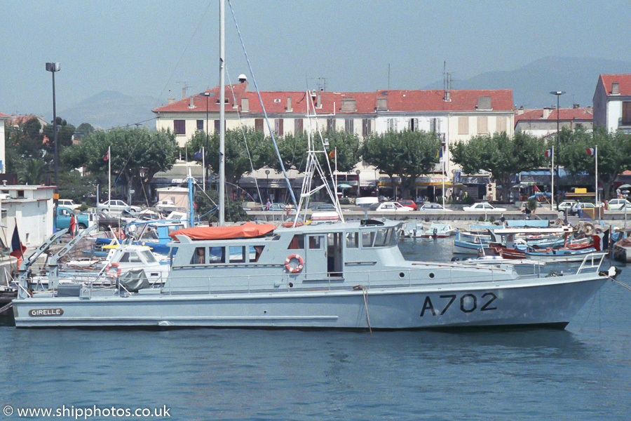 Photograph of the vessel FS Girelle pictured at Saint-Raphaël on 16th August 1989