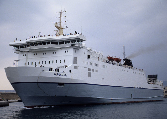 Photograph of the vessel  Girolata pictured departing Marseille on 5th July 1990