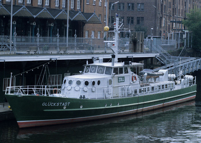 Photograph of the vessel  Glückstadt pictured preserved at the German Customs Museum in Hamburg on 23rd August 1995