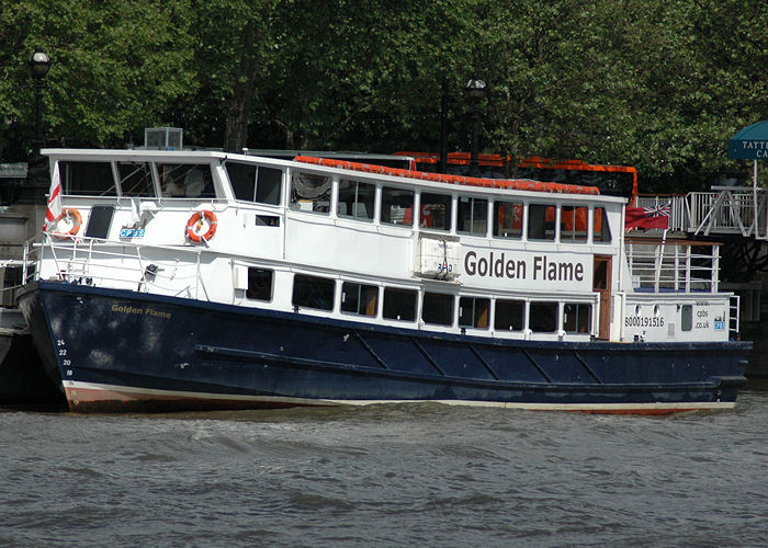 Photograph of the vessel  Golden Flame pictured in London on 18th May 2008