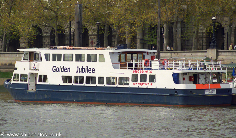 Photograph of the vessel  Golden Jubilee pictured in London on 22nd April 2002