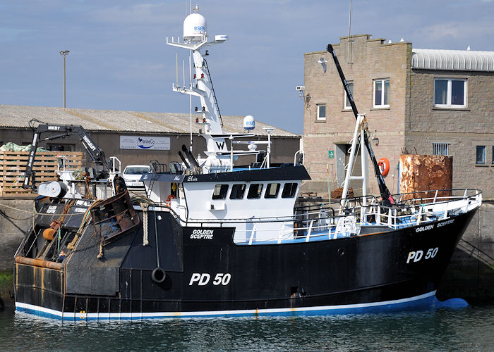 Photograph of the vessel fv Golden Sceptre pictured at Peterhead on 6th May 2013