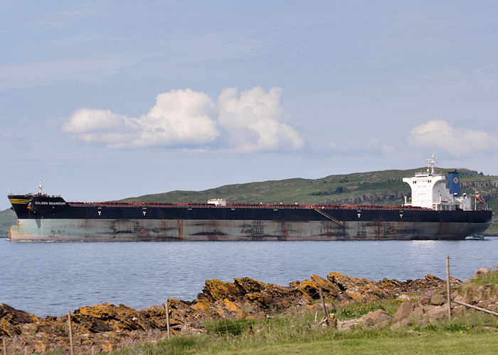 Photograph of the vessel  Golden Shanghai pictured departing Hunterston on 5th June 2012