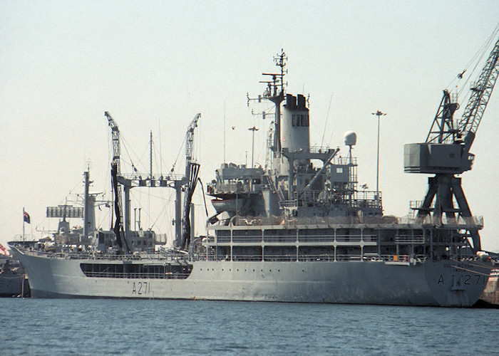 Photograph of the vessel RFA Gold Rover pictured at Portland Naval Base on 6th August 1988