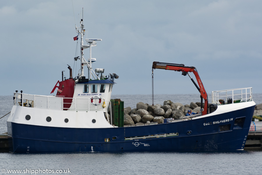 Photograph of the vessel  Good Shepherd IV pictured at Grutness on 18th May 2015
