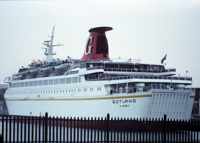 Photograph of the vessel  Gotland pictured in Southampton on 21st February 1988
