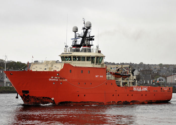 Photograph of the vessel  Grampian Calgary pictured departing Aberdeen on 15th May 2013