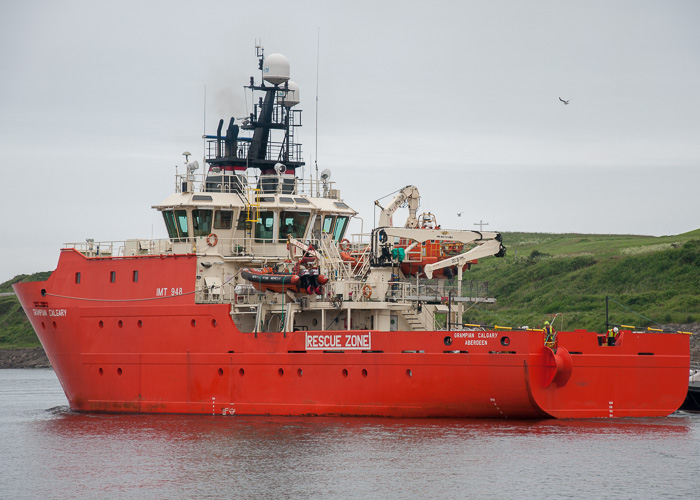 Photograph of the vessel  Grampian Calgary pictured departing Aberdeen on 13th June 2014