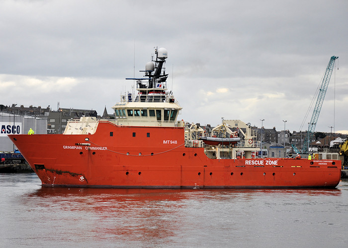 Photograph of the vessel  Grampian Commander pictured departing Aberdeen on 16th September 2012