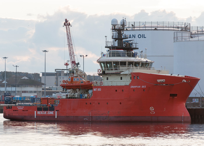 Photograph of the vessel  Grampian Dee pictured at Aberdeen on 10th October 2014