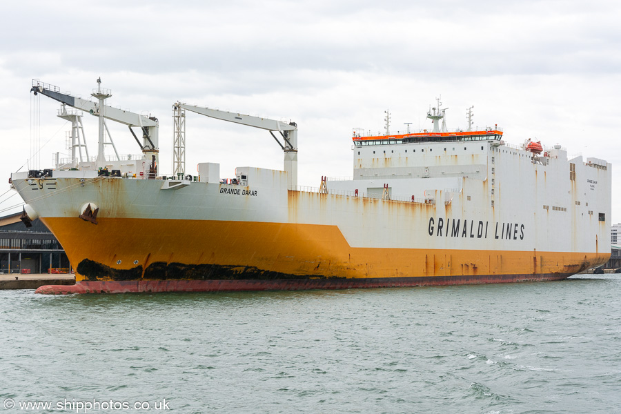 Photograph of the vessel  Grande Dakar pictured at Southampton on 8th July 2023