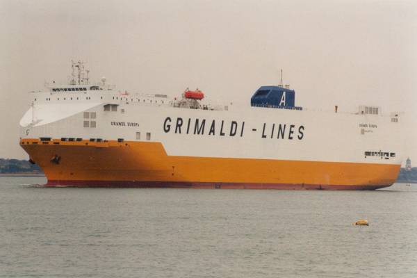 Photograph of the vessel  Grande Europa pictured arriving in Southampton on 24th March 1998