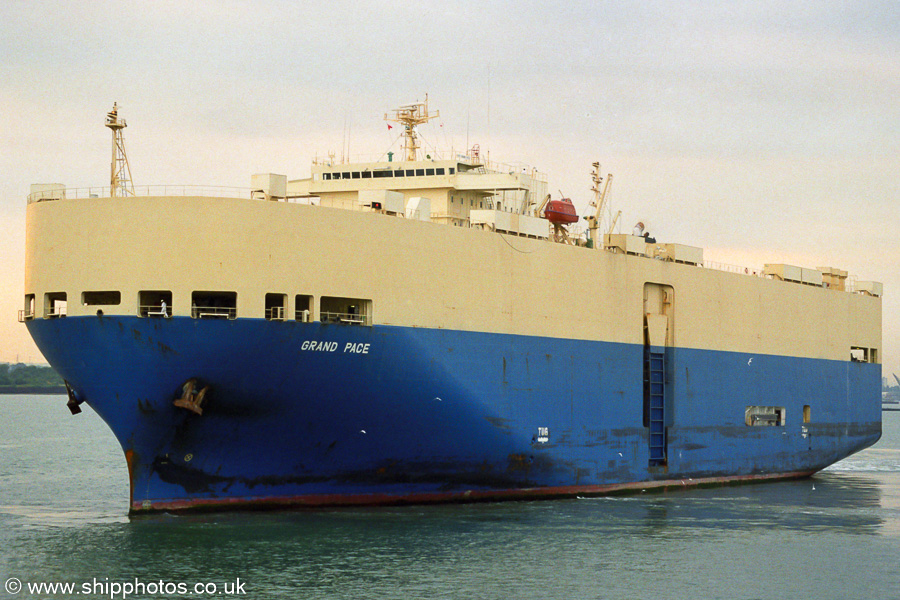 Photograph of the vessel  Grand Pace pictured departing Southampton on 17th August 2003