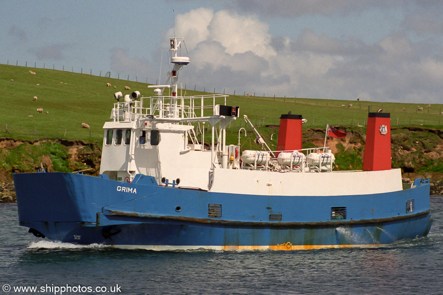 Photograph of the vessel  Grima pictured approaching Toft on 11th May 2003