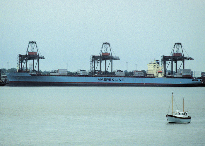 Photograph of the vessel  Gudrun Mærsk pictured at Felixstowe on 26th May 1998