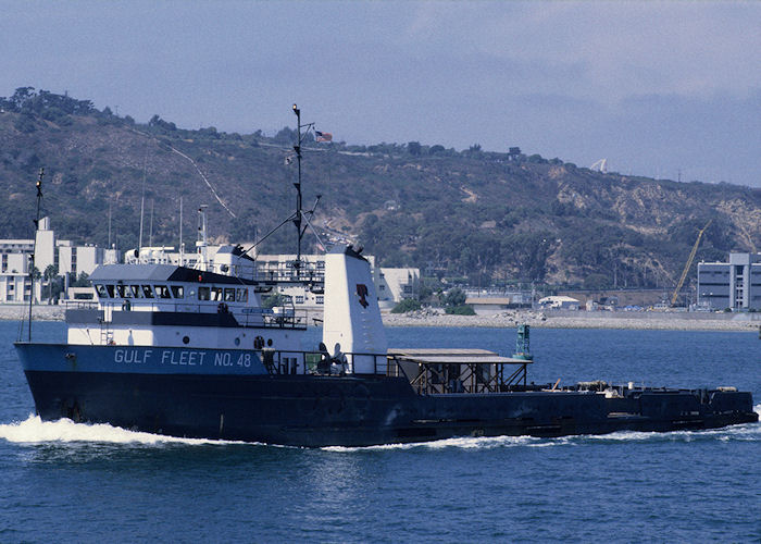 Photograph of the vessel  Gulf Fleet No. 48 pictured departing San Diego on 16th September 1994