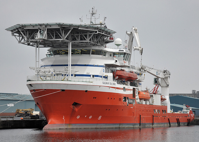 Photograph of the vessel  Gulmar da Vinci pictured at Leith on 19th April 2012