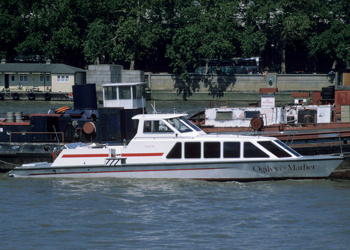 Photograph of the vessel  H2O&M pictured in London on 19th July 1997