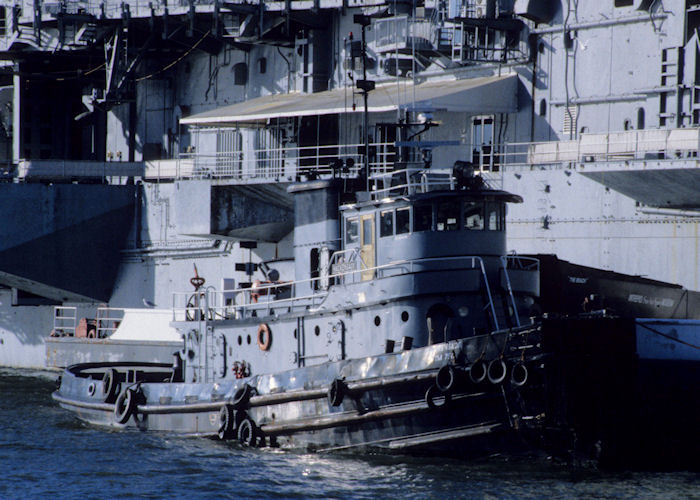 Photograph of the vessel USS Hackensack pictured preserved at New York on 18th September 1994