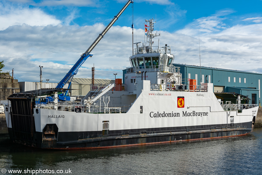 Photograph of the vessel  Hallaig pictured in James Watt Dock, Greenock on 28th September 2022