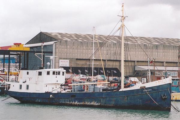 Photograph of the vessel  Hamnfjord pictured laid up in Southampton on 22nd July 2001