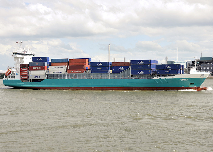 Photograph of the vessel  Hanna pictured passing Vlaardingen on 22nd June 2012