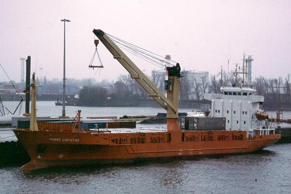 Photograph of the vessel  Hanne Christine pictured in Hamburg on 19th March 2001