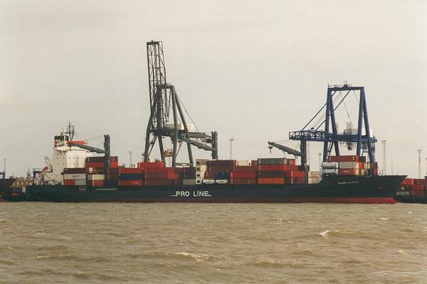 Photograph of the vessel  Hansa Clipper pictured in Felixstowe on 6th October 1995