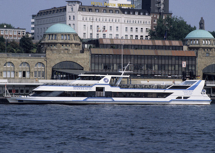 Photograph of the vessel  Hanseatic pictured in Hamburg on 23rd August 1995