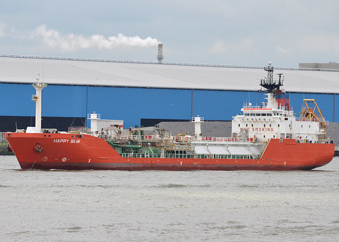 Photograph of the vessel  Happy Bear pictured arriving at 1e Petroleumhaven, Rotterdam on 25th June 2012