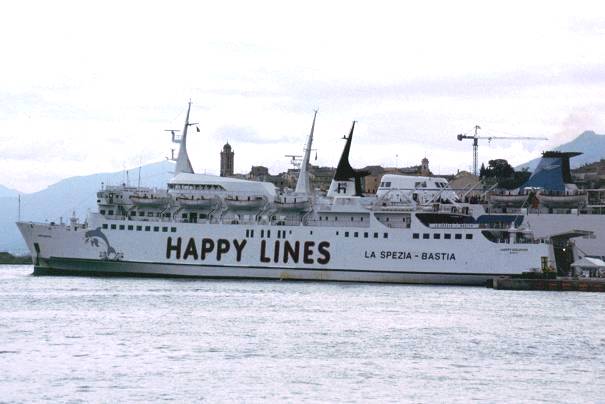 Photograph of the vessel  Happy Dolphin pictured in Bastia on 3rd September 1999