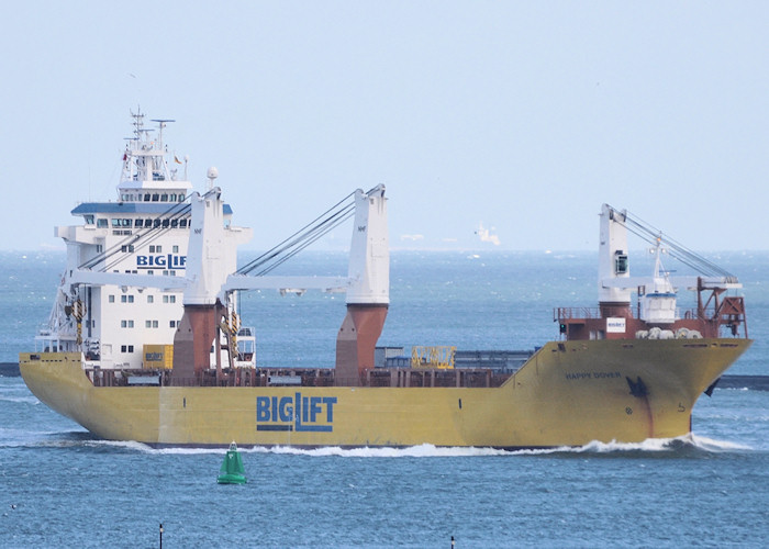 Photograph of the vessel  Happy Dover pictured approaching Rotterdam on 22nd June 2012