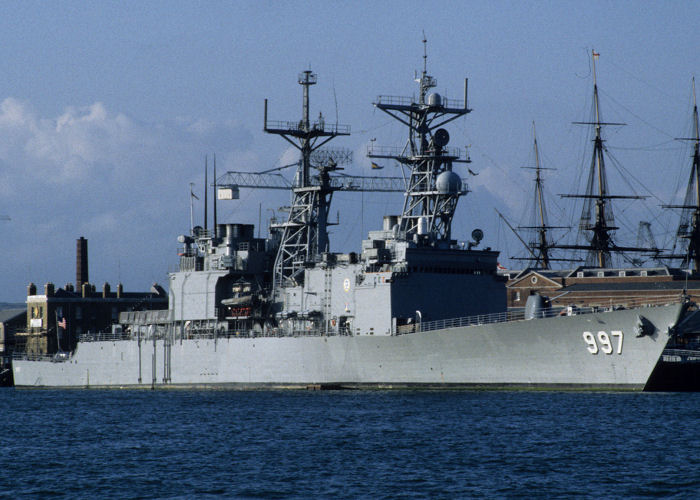 Photograph of the vessel USS Hayler pictured in Portsmouth Naval Base on 5th July 1994