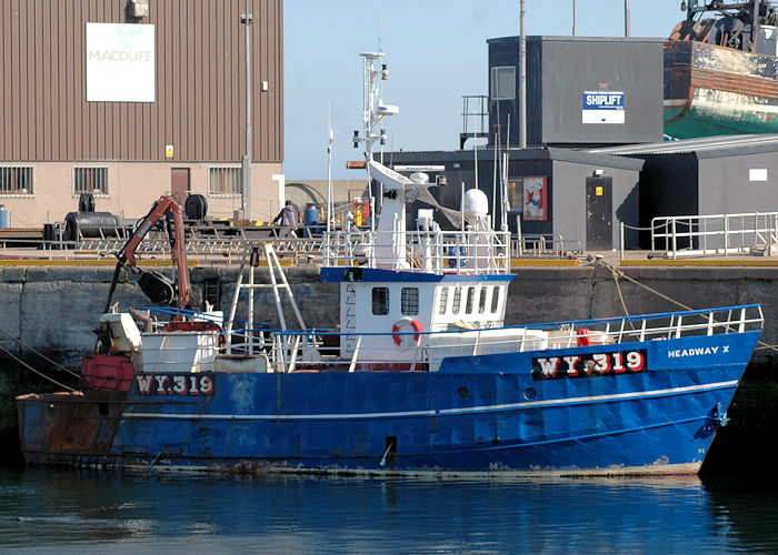 Photograph of the vessel fv Headway X pictured at Fraserburgh on 28th April 2011