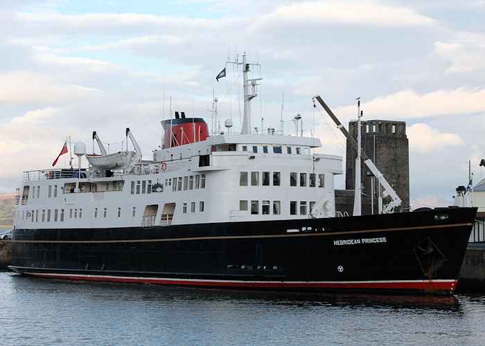 Photograph of the vessel  Hebridean Princess pictured in James Watt Dock, Greenock on 22nd November 2010