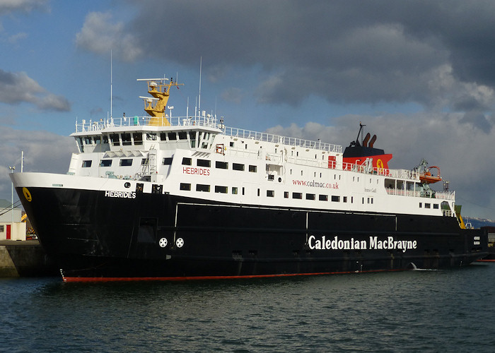 Photograph of the vessel  Hebrides pictured in James Watt Dock, Greenock on 29th March 2013
