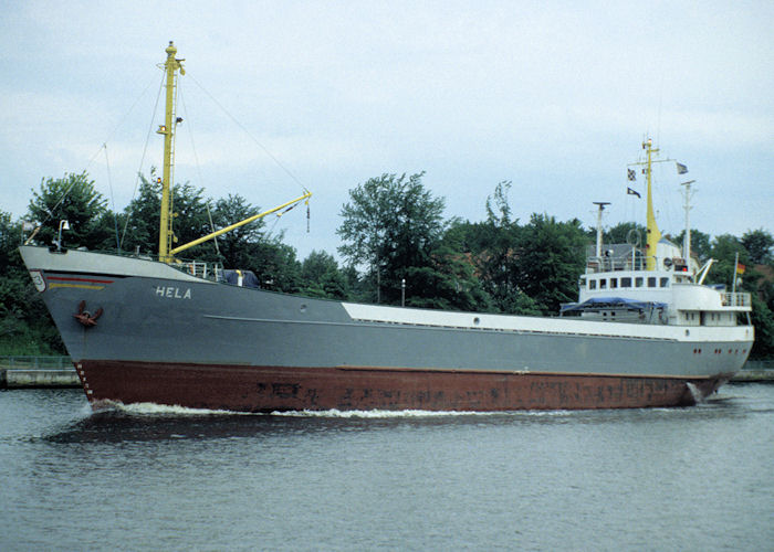 Photograph of the vessel  Hela pictured passing through Rendsburg on 8th June 1997