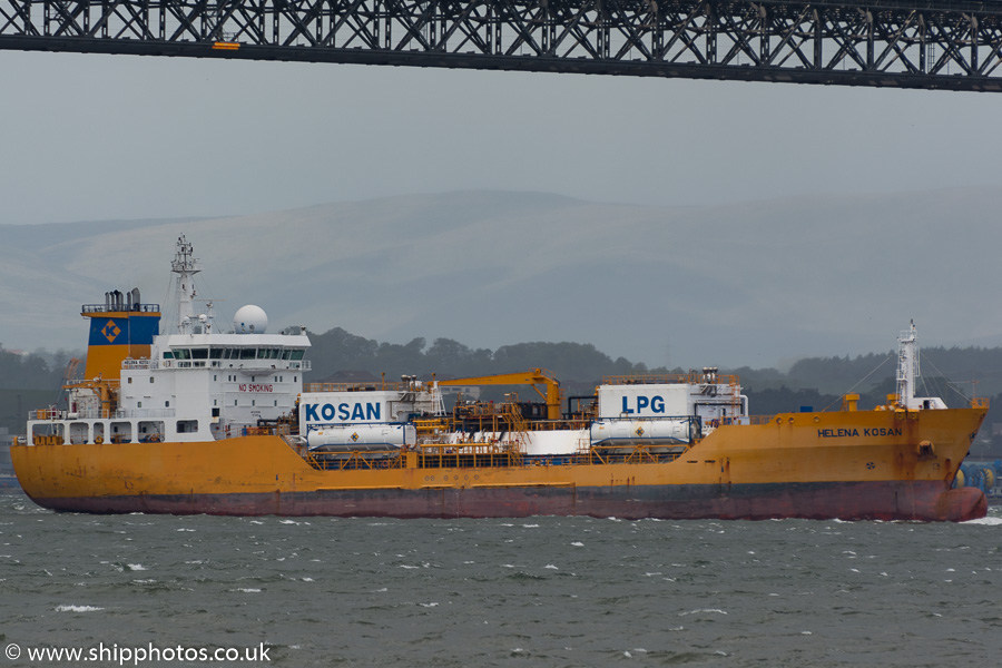 Photograph of the vessel  Helena Kosan pictured on the Firth of Forth on 16th May 2015