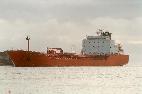 Photograph of the vessel  Helene Knutsen pictured arriving in Portsmouth Harbour on 25th January 1994