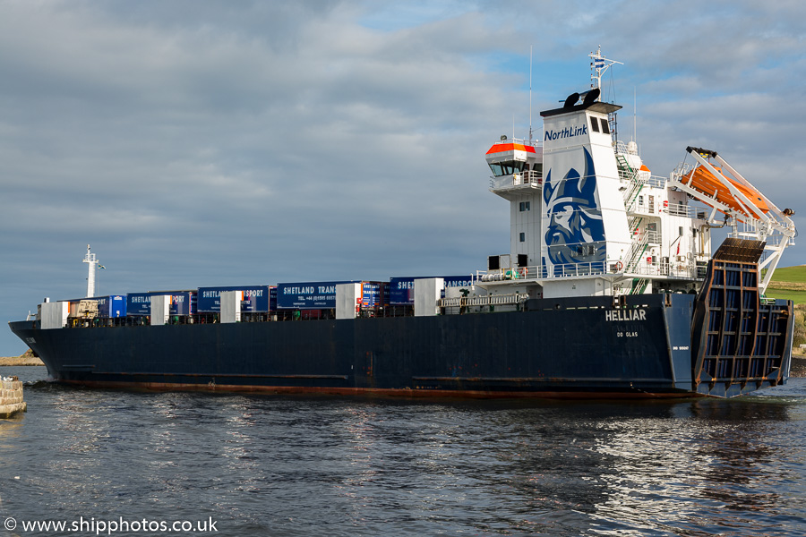 Photograph of the vessel  Helliar pictured departing Aberdeen on 18th September 2015