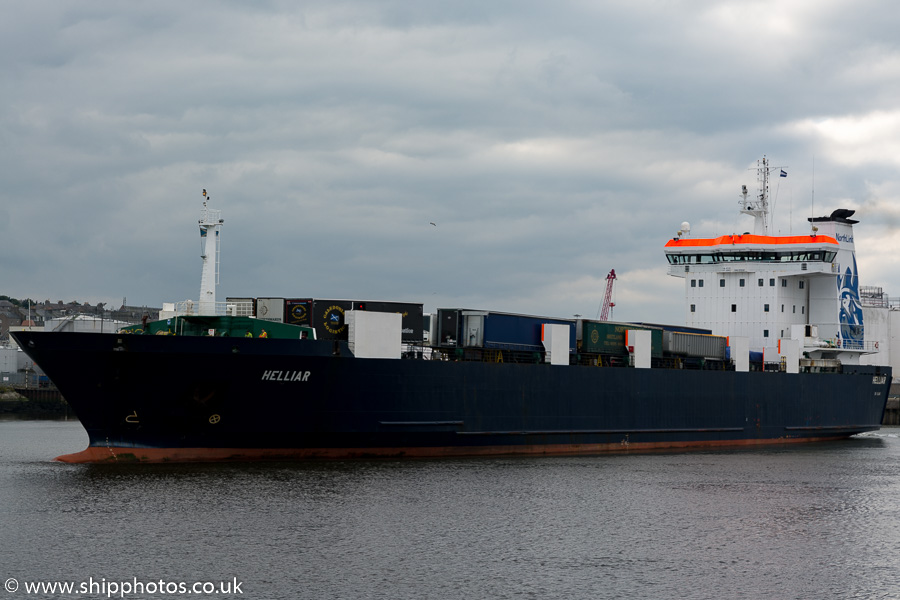 Photograph of the vessel  Helliar pictured departing Aberdeen on 20th September 2015