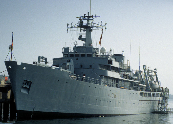 Photograph of the vessel HMS Herald pictured in Devonport Naval Base on 27th September 1997