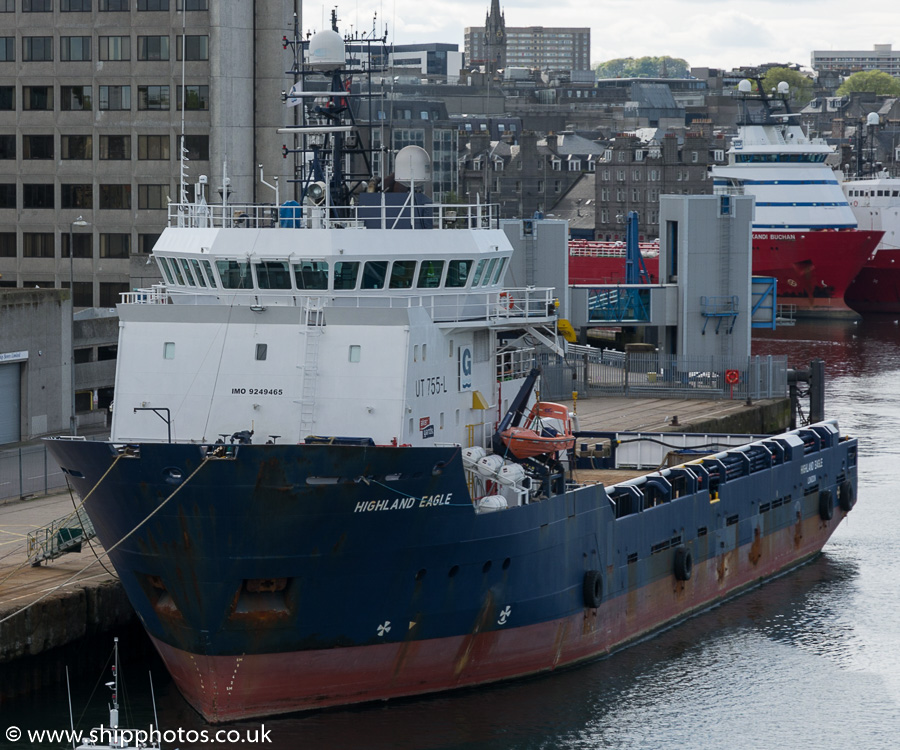 Photograph of the vessel  Highland Eagle pictured at Aberdeen on 17th May 2015